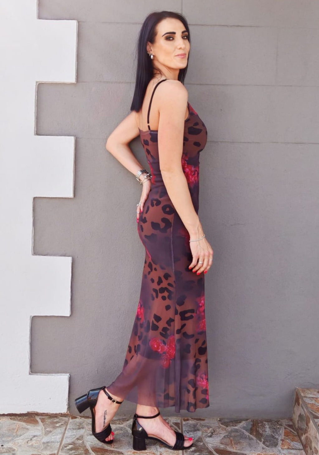Rose Leopard Date Night Dress