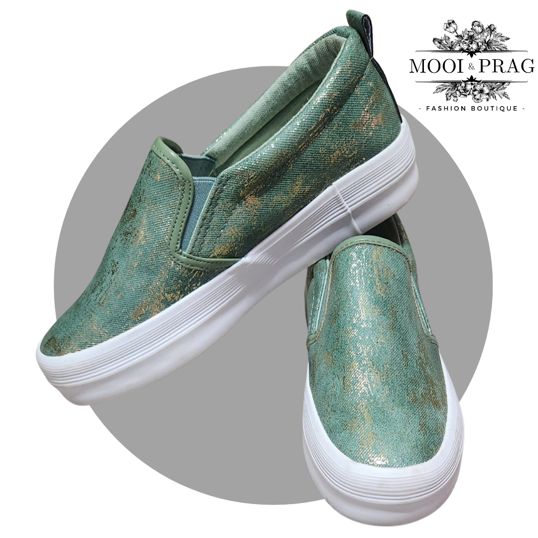 TK Green and Gold Slip -on