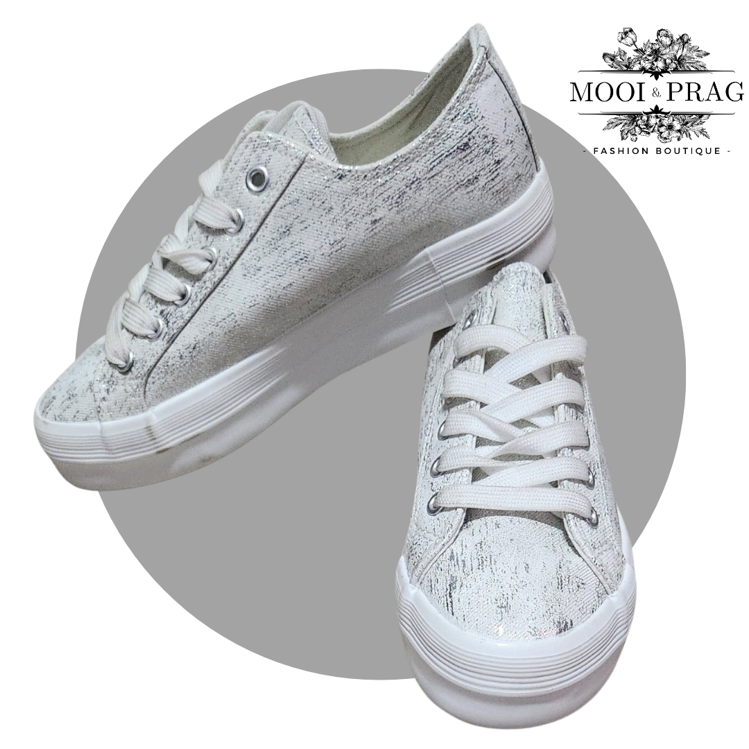 Leana white and Silver laces