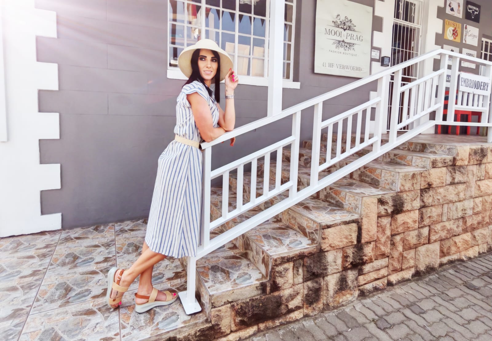 Lindi Linen-like Summer Dress incl Belt