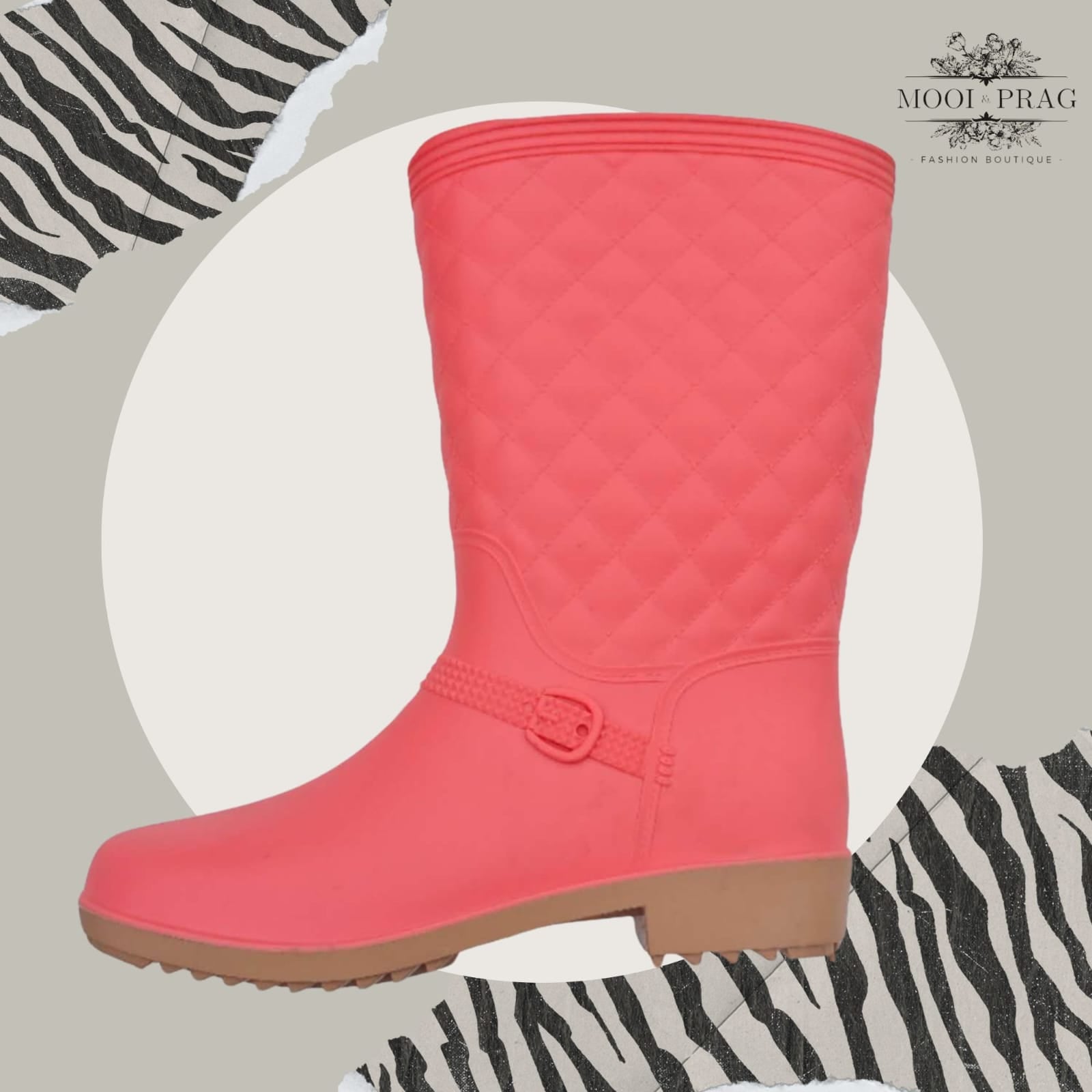 Jackie Water Gumboots Coral Pink