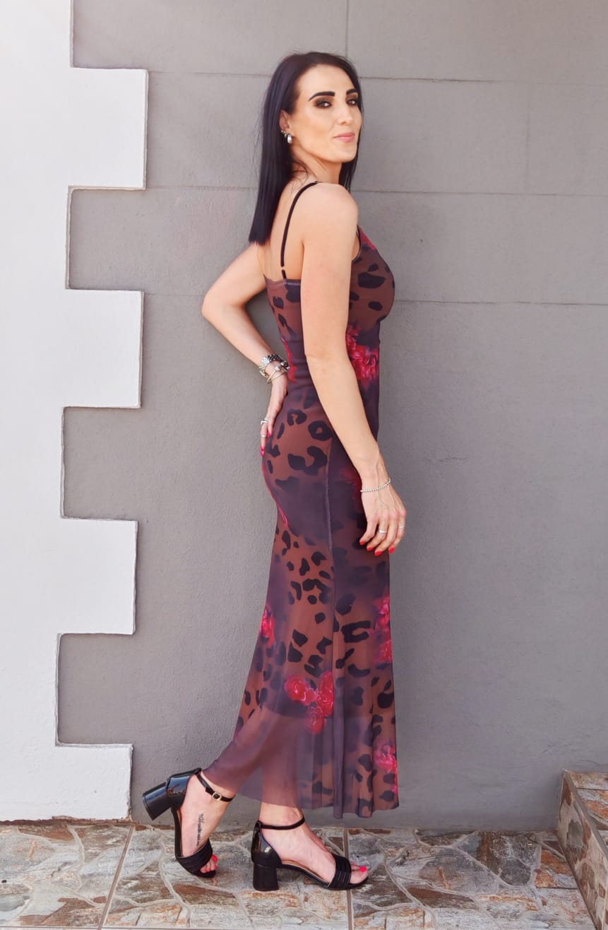 Rose Leopard Date Night Dress