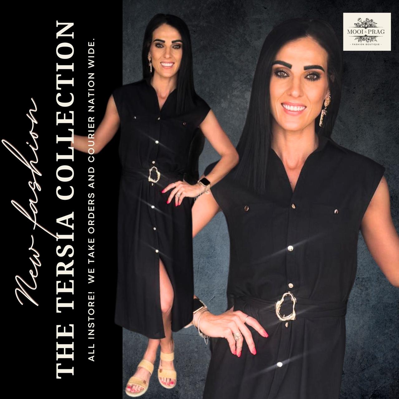 Tersia Black  Linen Dress